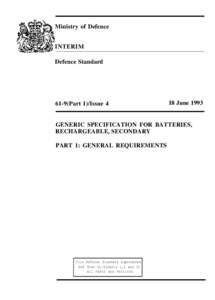 Ministry of Defence INTERIM Defence Standard 61-9(Part 1)/Issue 4