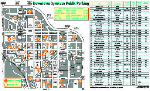 Downtown Syracuse Public Parking Parking Management Contact Information Allpro Parking		[removed]M&T Bank			[removed]Central Parking		[removed]Murbro			[removed]Downtown Committee		[removed]Oncenter			[removed]Gall