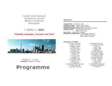Fourth International Conference on the Unified Modeling Language