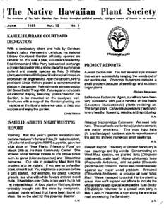 f The Native Hawaiian Plant Society : The newsletter of The Native Hawaiian P/ant Society, heretofore  June