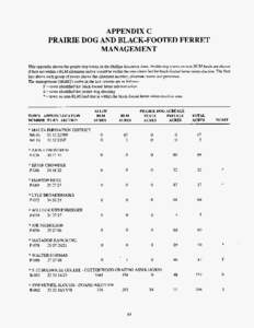 APPENDIX C   PRAIRIE DOG AND BLACK-FOOTED FERRET MANAGEMENT