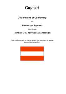 Declarations of Conformity For Austrian Type Approvals According to