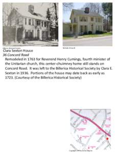 Billerica Historical Society  Nicholas M Lazott Clara Sexton House 36 Concord Road