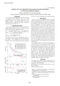 Surface and Interface  16A1/2002S2003 Analysis of X-ray reflectivity from sputtered carbon thin films (2) Wavelet transform analysis
