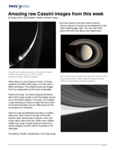 Cassini–Huygens / Moons of Saturn / Saturn / Cassini / Planetary ring / NASA / Cassini–Huygens timeline / Phoebe / Spaceflight / Space / Planetary science