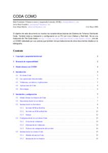 CODA COMO I˜naki Fern´andez Villanueva (autor y maquetador Linuxdoc-SGML), [removed] Javier Ruiz Gonz´alez, [removed] Josu Abajo Mar´on, [removed]  v1.0, Mayo 2000