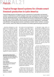 Focus Tropical forage-based systems for climate-smart livestock production in Latin America Tropical forage grasses and legumes as key components of sustainable crop-livestock systems in Latin America and the Caribbean h