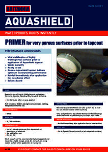 BRITANNIA  DATA SHEET AQUASHIELD PRIMER for very porous surfaces prior to topcoat