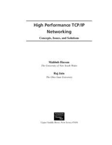 High Performance TCP�Networking: Concepts, Issues, and Solutions - Front Matter