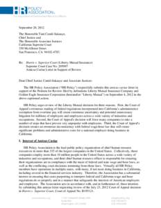 Microsoft WordAmicus Letter to Calif Supreme Court in Harris v  Liberty Mutual.docx