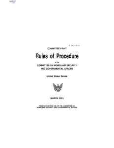 S. PRT. 114–12  COMMITTEE PRINT Rules of Procedure of the