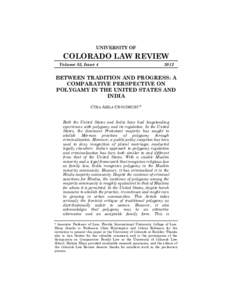 UNIVERSITY OF  COLORADO LAW REVIEW Volume 83, Issue