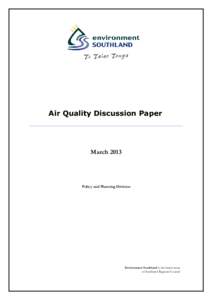 Air Quality Discussion Paper  March 2013 Policy and Planning Division