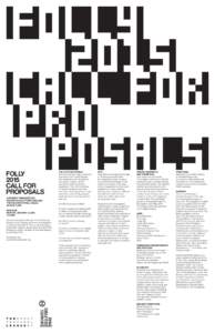 FOLLY 2015 CALL FOR PROPOSALS A PROJECT ORGANIZED BY SOCRATES SCULPTURE PARK AND