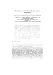 Applied mathematics / Parameterized complexity / Constraint satisfaction problem / Constraint satisfaction / Idempotence / Local consistency / P versus NP problem / Sheaf / Complexity of constraint satisfaction / Constraint programming / Mathematics / Theoretical computer science