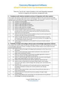 Taxonomy Buyers Checklist