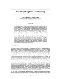 Wavelets on Graphs via Deep Learning  Raif M. Rustamov & Leonidas Guibas Computer Science Department, Stanford University {rustamov,guibas}@stanford.edu