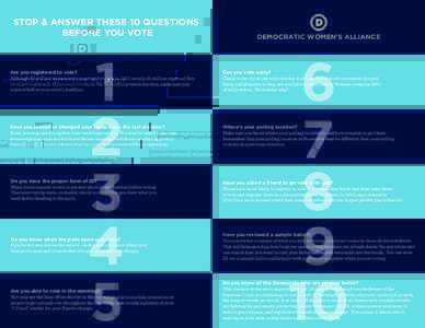 STOP & ANSWER THESE 10 QUESTIONS BEFORE YOU VOTE 1 2 3