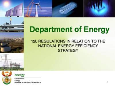 12L REGULATIONS IN RELATION TO THE NATIONAL ENERGY EFFICIENCY STRATEGY 1
