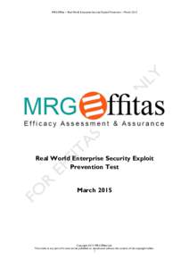 MRG Effitas – Real World Enterprise Security Exploit Prevention – MarchReal World Enterprise Security Exploit Prevention Test March 2015