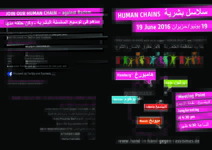 JOIN OUR HUMAN CHAIN – against Racism.  HUMAN CHAINS 19