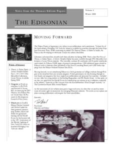 News from the Thomas Edison Papers  Volume 4 WinterT HE E DISONIAN