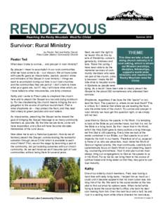 RENDEZVOUS Reaching the Rocky Mountain West for Christ Summer[removed]Survivor: Rural Ministry