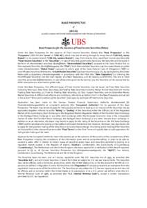 BASE PROSPECTUS of UBS AG (a public company with limited liability established under the laws of Switzerland)