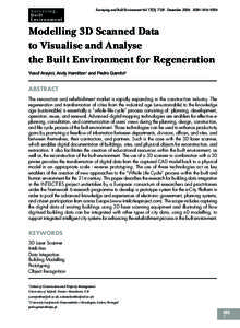 Surveying and Built Environment Vol 17(2), 7-28 December 2006 ISSNModelling 3D Scanned Data to Visualise and Analyse the Built Environment for Regeneration Yusuf Arayici, Andy Hamilton1 and Pedro Gamito2