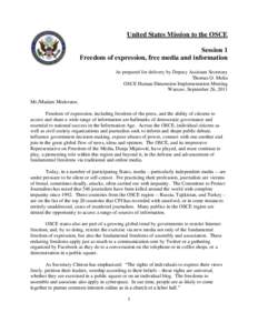 Internet censorship / Freedom of the press / Organization for Security and Co-operation in Europe / Politics / OSCE Representative on Freedom of the Media / Censorship / Internet censorship by country / Tunisia Monitoring Group / Freedom of expression / Human rights / Activism