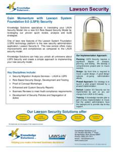 Lawson Security Gain Momentum with Lawson Foundation 9.0 (LSF9) Security System