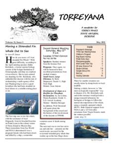 TORREYANA A newsletter for TORREY PINES STATE NATURAL RESERVE Volume 13, Issue 3