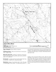Acton Silver Mines Town: Acton, York County Base map: Milton 7.5’ quadrangle Contour interval: 20 feet  Type of deposit: Metal-sulfide ore deposits.