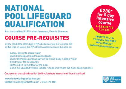 Withington Baths Lifeguard Course
