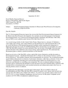 Shasta Lake Water Resources Investigation, Draft Environmental Impact Statement