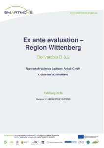 Ex ante evaluation – Region Wittenberg Deliverable D 6.2 Nahverkehrsservice Sachsen-Anhalt GmbH Cornelius Sommerfeld