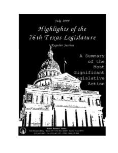 JulyHighlights of the 76th Texas Legislature Regular Session