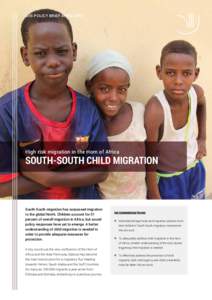 DIIS POLICY BRIEF APRILHigh risk migration in the Horn of Africa SOUTH-SOUTH CHILD MIGRATION