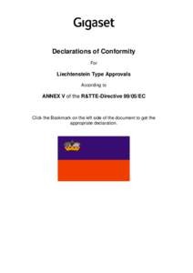 Declarations of Conformity For Liechtenstein Type Approvals According to