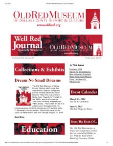 [removed]Old Red Museum February 2014 Newsletter!  
