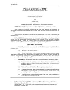 Microsoft Word - Patents Ordinance 2000 _Amendments final_.doc