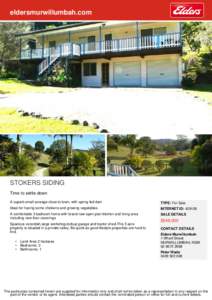 eldersmurwillumbah.com  STOKERS SIDING Time to settle down A superb small acreage close to town, with spring fed dam