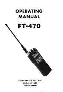 Yaesu FT-470 Operating manual
