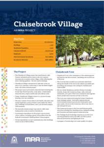 Claisebrook Village AN MRA PROJECT Victoria Gardens Key Facts Project Area