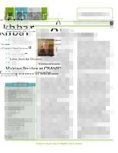 A kh ba r   View this newsletter online at: csames.illinois.edu/news/newsletter  Issue 3, Spring 2010 