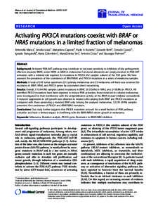 Activating PIK3CA mutations coexist with BRAF or NRAS mutations in a limited fraction of melanomas