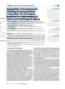 építôanyag § Journal of Silicate Based and Composite Materials  Applicability of thermodynamic modelling of phase-chemical composition and rheological properties for multi-component
