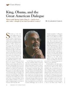 VIEW POINT  King, Obama, and the Great American Dialogue  S