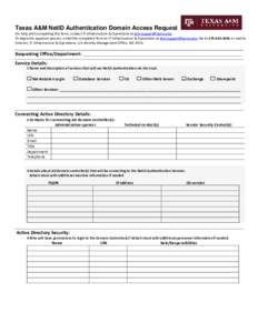Direct Bind AunthN Request Form