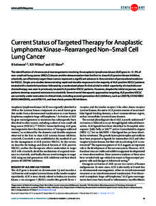 Current Status of Targeted Therapy for Anaplastic Lymphoma Kinase–Rearranged Non–Small Cell Lung Cancer